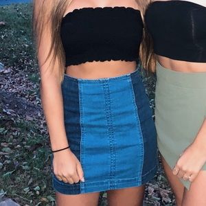Pacsun denim color block skirt